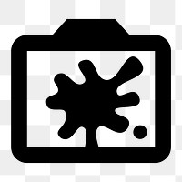 Png splashed black ink  icon collage element, transparent background