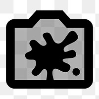 Png grey ink  icon collage element, transparent background