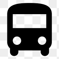 Png black bus  icon collage element, transparent background