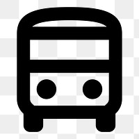Png white bus  icon collage element, transparent background
