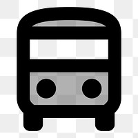 Png grey bus  icon collage element, transparent background