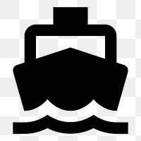 Png boat  icon collage element, transparent background