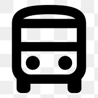 Png white bus  icon collage element, transparent background