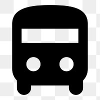 Png black bus  icon collage element, transparent background