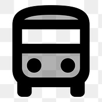 Png grey bus  icon collage element, transparent background