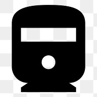Black train  icon collage element, transparent background