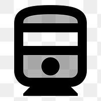 Png grey train  icon collage element, transparent background