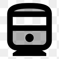 Png grey train  icon collage element, transparent background