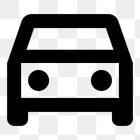 Png white car  icon collage element, transparent background