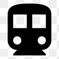 Png black train  icon collage element, transparent background