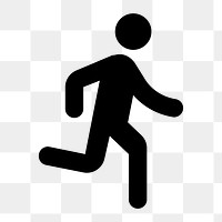 Png running stickman  icon collage element, transparent background