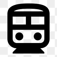 Png white train  icon collage element, transparent background