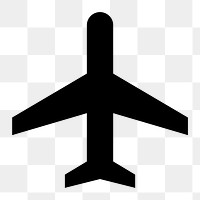 Png black airplane  icon collage element, transparent background