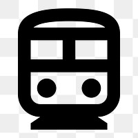 Png white train  icon collage element, transparent background