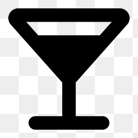 Png cocktail  icon collage element, transparent background