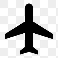 Png black airplane  icon collage element, transparent background