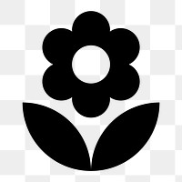 Png cute flower  icon collage element, transparent background