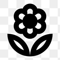 Png white flower  icon collage element, transparent background