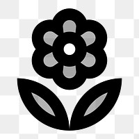 Png dark flower  icon collage element, transparent background