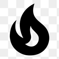 Png fire  icon collage element, transparent background