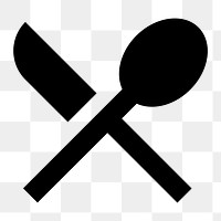 Png black cutlery  icon collage element, transparent background