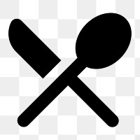 Png knife and spoon  icon collage element, transparent background