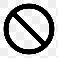 Png no sign  icon collage element, transparent background