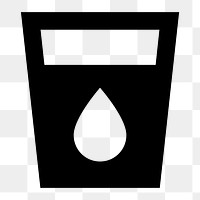 Png H2O  icon collage element, transparent background