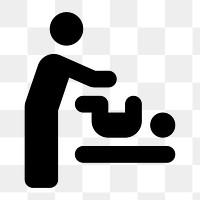 Png baby changing station  icon collage element, transparent background