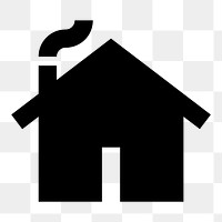 House  icon collage element, transparent background