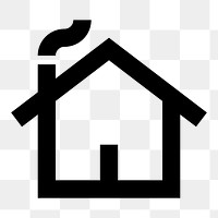 House  icon collage element, transparent background