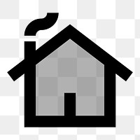 Home  icon collage element, transparent background