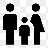 Png mom, dad, and child  icon collage element, transparent background