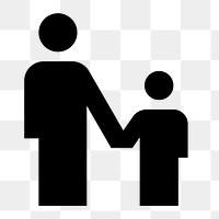 Png father and son  icon collage element, transparent background