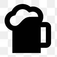 Png beer  icon collage element, transparent background