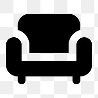 Png sofa  icon collage element, transparent background