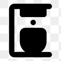 Png coffee machine  icon collage element, transparent background