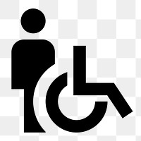 Png disabled  icon collage element, transparent background