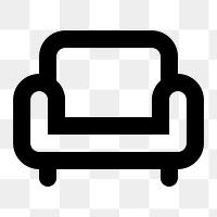 Png sofa  icon collage element, transparent background