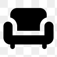 Png sofa seat  icon collage element, transparent background