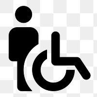 Png disabled parking  icon collage element, transparent background