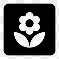 Png flower  icon collage element, transparent background