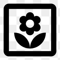 Png flower  icon collage element, transparent background