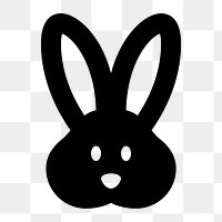 Png bunny  icon collage element, transparent background