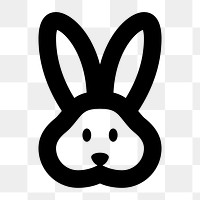 Png bunny  icon collage element, transparent background