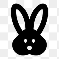 Png rabbit  icon collage element, transparent background