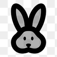 Png rabbit  icon collage element, transparent background