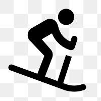 PNG downhill skiing flat icon, transparent background