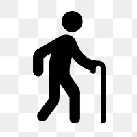 PNG elderly flat icon, transparent background