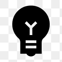 PNG light bulb flat icon, transparent background